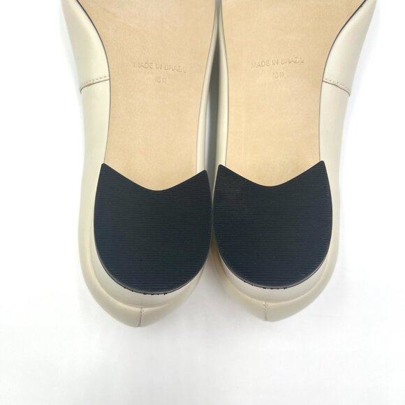 8N 8 NARROW WIDTH Walking Cradles Bone Cream Leather Heels‎ Pumps Shoes - Picture 12 of 13